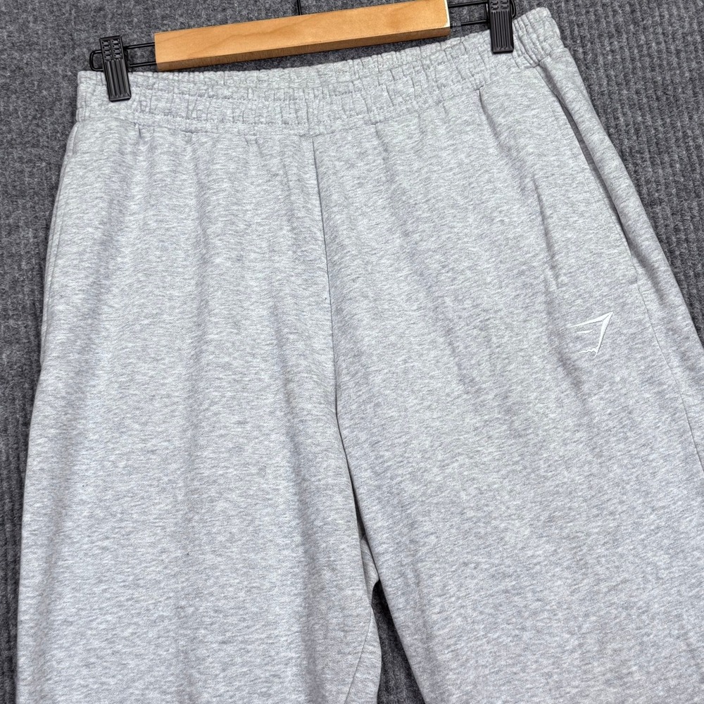 Gymshark Crest Joggers Mens Small Light Grey Marl Sweatpants